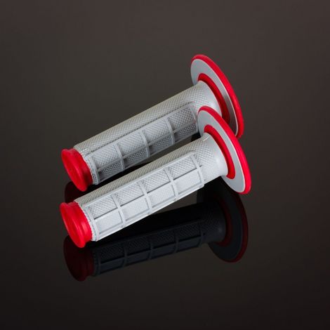 Manopole Renthal MX Dual Compound 1/2 Waffle, grigio/rosso