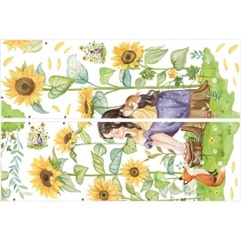 Stickers muraux amovibles en PVC motif tournesol pour (1/5)