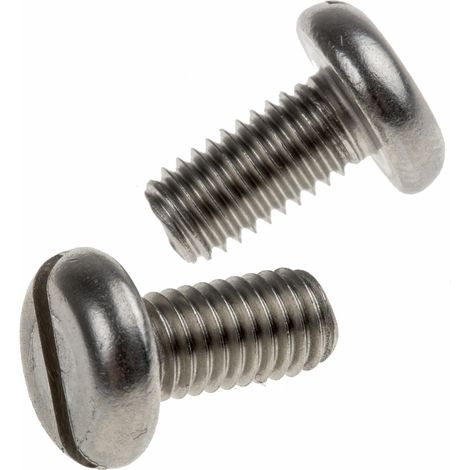 Vis à métaux RS PRO M5 à tête Cylindrique fendue en Acier Inoxydable, 10mm ( Prix pour Sachet de 100 ) (1/2)