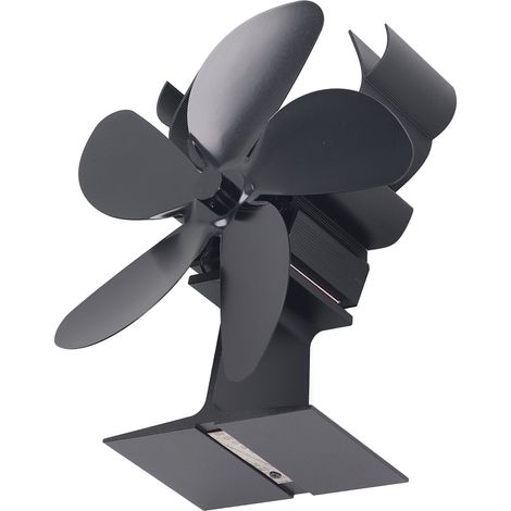 Ventilateur de radiateur thermique en métal à 5 pales et moteur unique, ventilateur de cheminée, ventilateur de poêle à bois, ventilateur de style Noël (1/5)