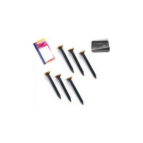 CHIODI IN ACCIAIO TESTA OTTONE IN BLISTER- - mm.30 in bl.15 pz. - 12 blister
