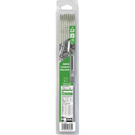 GYS Welding Stainless Steel Electrodes 316L – 2.0mm Diameter, Pack of 12