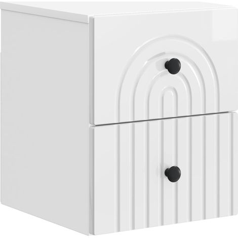 Mesita de Noche de Pared con cajón Brillante 33 x 34,5 x 40 cm vidaXL