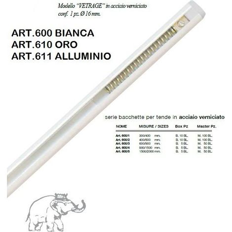 Bacchetta bastoni per tende con vite allungabile da 150 x 200 cm bianca (1/2)