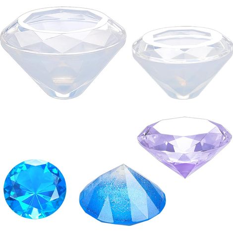 Moule En Silicone Forme De Diamant - Pour Chocolat Mousse Gelée Savon Pâte À Sucre Et Décoration DIY - 2 Pièces (1/5)