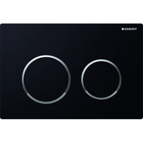 PLACCA DI COMANDO 2 TASTI OMEGA 20- Nero Anelli Cromo GEBERIT