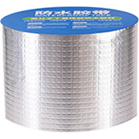 Rubans adhésifs étanches 100 mm x 5 m, en polymère haute densité, feuille d'aluminium et caoutchouc butyle, pour fenêtres, toits de voiture et vérandas. Utilisation comme ruban anti-fuites. (1/5)