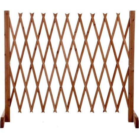– Barrière de sécurité extensible 120 cm en bois brut – Hauteur 120 cm – Extensible jusqu'à 1,90 m – Pieds larges pour stabilité
