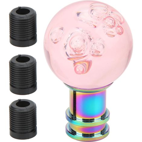 Pomello del cambio FOREHILL con adattatore universale M8 M10 M12 in acrilico trasparente stile bolla per auto rosa