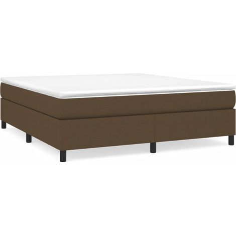 Maison Exclusive - Giroletto a Molle con Materasso Marrone Scuro 160x200cm Tessuto (1/5)