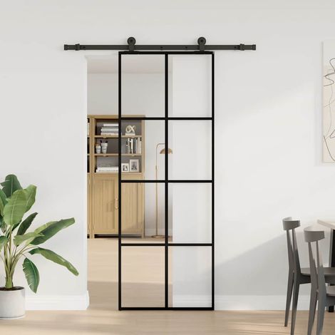 Maison Exclusive - Schiebetür mit Beschlag 76x205 cm ESG-Glas & A