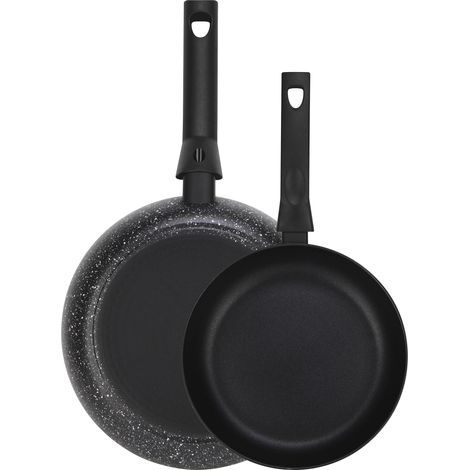 FAGOR Nela Marble Set Juego Sartenes 20-24 cm Inducción Aluminio Extra grueso Antiadherente Ecológico sin PFOA  Negro