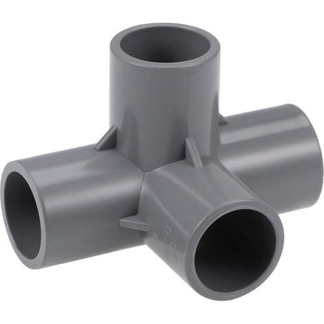 Raccord Tuyau PVC coudé pour Meuble T Irrigation irrigation 4 voies Gris 20mm 2Pcs (1/3)