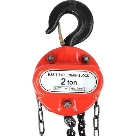 Chain Block, 2T Chain Puller Block, Autumn Chain Hoist, Hand Tools, Lifting Chain with Hook, Ratchet Lever, Lifting Pulley, 3 Meters (1/5)