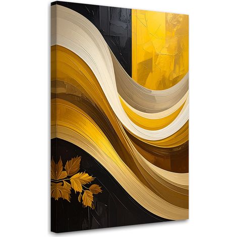 Cuadro sobre Lienzo, Abstracción ondas imitación pintura, 20x30 (1/5)