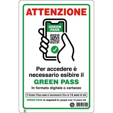 10 x TARGA 20X30 ESIBIRE GREEN PASS