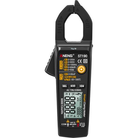 Multimetro digitale ST190, selezione automatica della portata, schermo LCD, misura tensione CA/CC, corrente CA, temperatura, resistenza