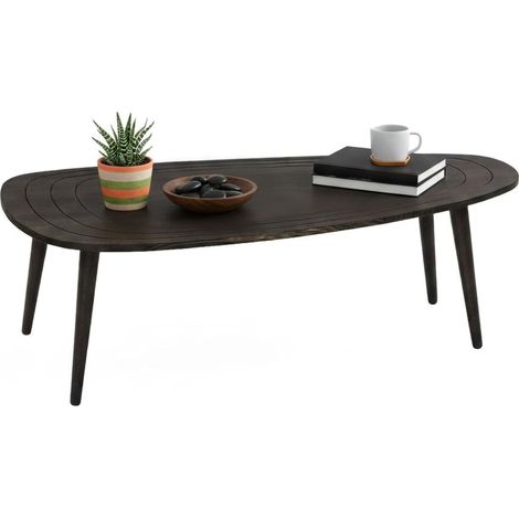 Dmora - Wohnzimmertisch Beid, Niedriger Wohnzimmertisch, Kaffeeregal, Couchtisch für Sofa, 115x50h38 cm, Anthrazit, mit verstärkter Verpackung