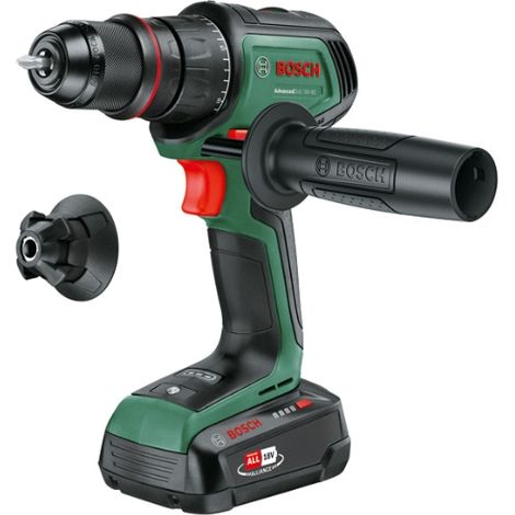 Bosch Home and Garden Taladro/atornillador con batería AdvancedDrill 18V-80 (taladrar/atornillar sist. 18V 78 Nm portabrocas 13 mm caperuza magn. empuñadura adic. con batería y cargador) (1/5)