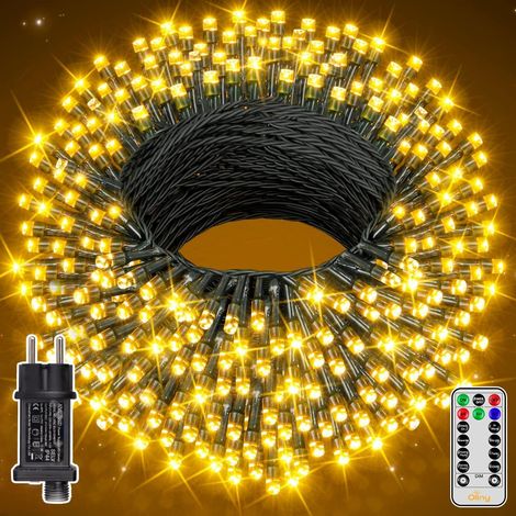 Guirlande Lumineuse 40m 400 LED Intérieur Extérieur avec Télécommande, 8 Modes 3 Minuteries, IP44 Étanche, Guirlande Lumineuse Sapin pour Décoration Jardin, Noël, Maison, Mariage, Blanc Chaud