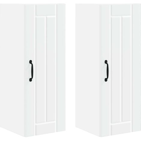Maison Exclusive - Armadietto a muro LUCCA 2 pcs Bianco 30 x 31 x 80 cm