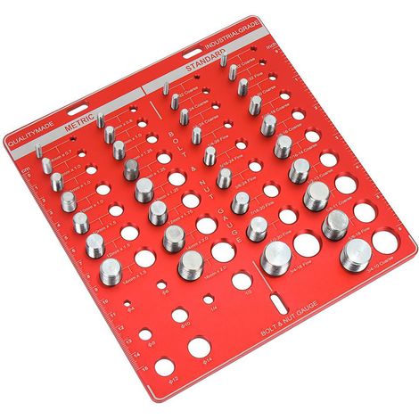 34 Jauge de contrôle de filetage pour écrous et boulons en alliage d'aluminium, dimensions standard (pouces et métriques)