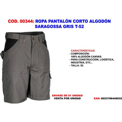 short en coton gris saragossa T-52