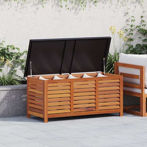 Boîte de rangement de jardin-Coffre de rangement-Stockage Rangement 117x50x55 cm Eucalyptus solide 682624 (1/5)