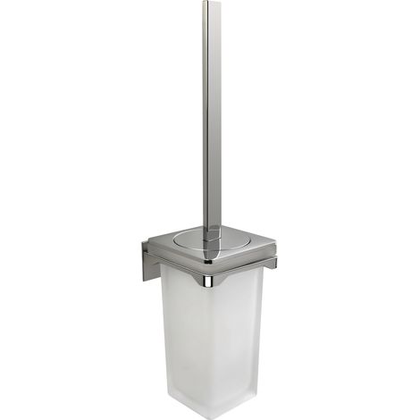 COLOMBO DESIGN Forever porta scopino vetro satinato cromato codice prod: B29070CR-VAN (1/2)