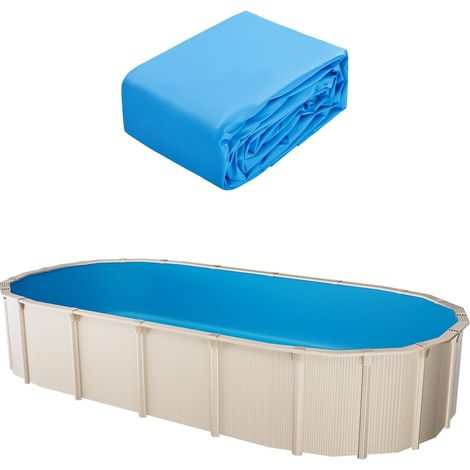 Revêtement de Piscine Ovale, 500x300x120 cm, Doublure de Style Unibead Vinyle Calibre Standard, Résiste à l'usure, Rétention d'eau, pour Piscines Hors Sol à Parois Hauteur 120 cm, Couleur Unie (1/5)