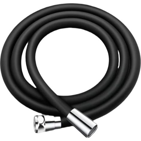 (Noir - 2 m) Nouveau flexible de douche en silicone de 1,5/2 m, rallonge anti-enroulement, tuyau haute pression pour pommeau de douche, accessoire de robinetterie de salle de bain (1/5)
