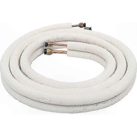 Kit Tuyau Cuivre Isolé pour Climatiseurs, Longueur 3m, Diamètre 1/4in et 3/8in, Ensemble de Raccordement (1/4)