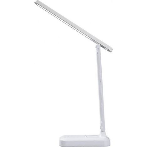 Lámpara de mesa LED plegable con carga USB, protección ocular, control táctil, ideal para dormitorio, oficina o estudio. Color blanco marfil (recargable).