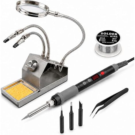 Soldering Iron Kit 120 W Adjustable Temperature 356-968 °F, LED (1/5)