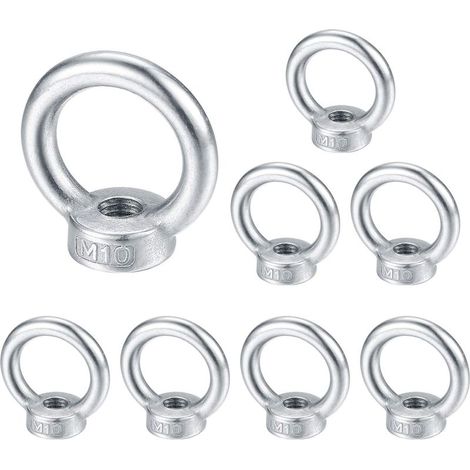 M10-Ösenmutter, Hebering-Ösenschraube, Ringmutter aus Edelstahl 304, Schraubösenmuttern – 8 Stück (1/5)