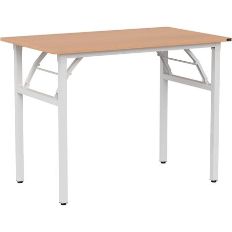 Need – Bureau pliant 100x60cm – Table d'étude et à dîner – Panneau en bois massif E1 – Capacité 150kg – Hauteur réglable 1-2cm