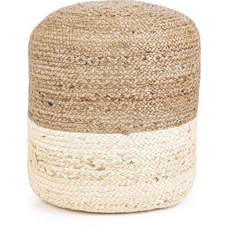 Pouf rond tressé en jute D45 - BASTIA (1/3)