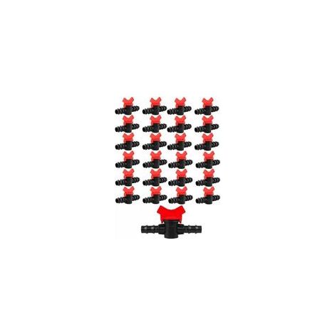 [Pack 25] Vanne de commutateur d'irrigation à goutte, interrupteur de vanne de tuyau 16mm, clé de passe. Vanne d'irrigation goutte à goutte résistante au gel (1/5)
