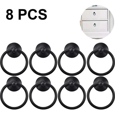 Boutons de porte vintage - Lot de 8 poignées rondes antiques pour portes et placards (1/5)