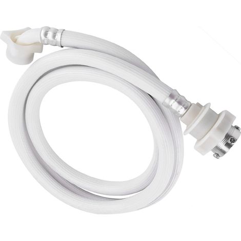 Tuyau d'arrivée d'eau pour machine à laver, raccord de tuyau blanc, longueur 2 m (1/5)