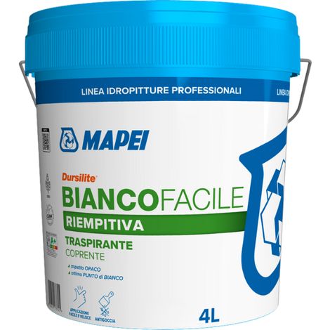 Dursilite bianco facile idropittura traspirante per interni 4 l