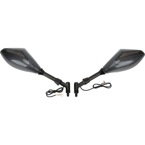 Paire de rétroviseurs de moto avec clignotants LED (gauche et droite) pour Ducati Monster 600/750, style fibre de carbone (1/5)