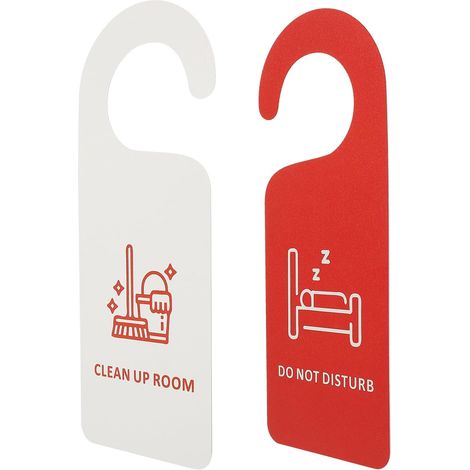 Door Sign No Deranger Double Sided Sign Room Hotel Office Sign Hanging Handle Cleaning (1/5)
