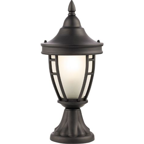 Lampada da esterno, lampada da terra, lampada da sentiero, lampada da base, lampada da patio, lampada da giardino, metallo nero, IP44 resistente alle intemperie, E27, H 40,5 cm (1/2)
