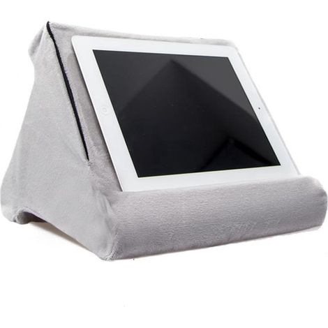 Coussin support universel pour tablette avec housse lavable et rembourrage confortable pour tablette sur les genoux couleur grise (1/5)