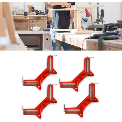 Set mit 4 Eckklemmen aus Aluminiumlegierung, hohe Tragfähigkeit, 90°-Winkelverbinder für Holzbearbeitung, Bilderrahmen und Aquarien (1/5)
