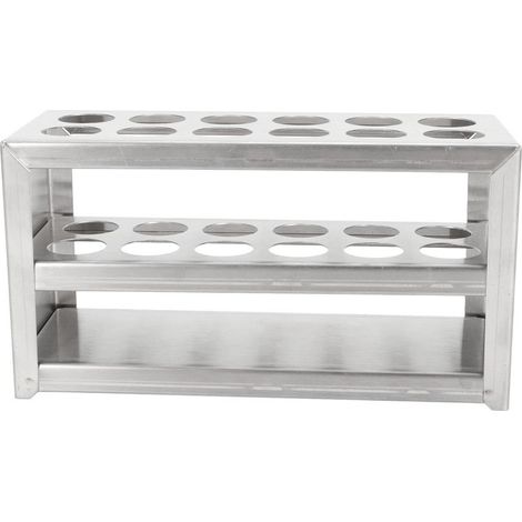 Support robuste à 3 niveaux en acier inoxydable pour tubes à essai à 12 trous, 19 cm (0,75 pouce), pour centrifugeuses, idéal pour les laboratoires et les écoles. (1/5)