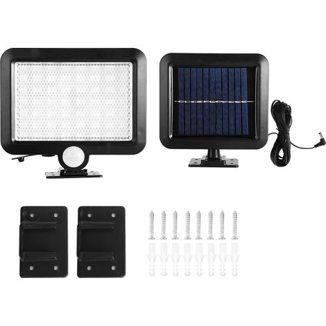 Applique murale solaire à détecteur de présence, lampadaire LED 56 LED, modèle split, lampe solaire de jardin. (1/5)