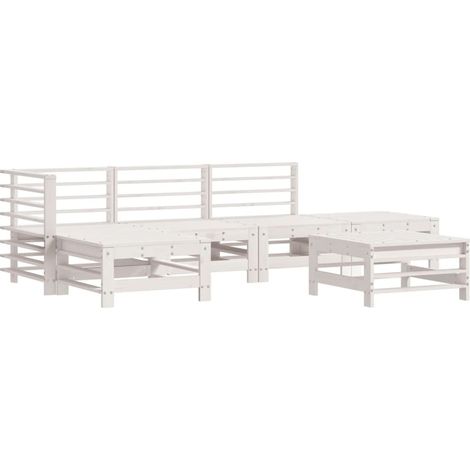 Maison Exclusive - Set Salotto da Giardino 6 pz Bianco in Legno Massello di Pino