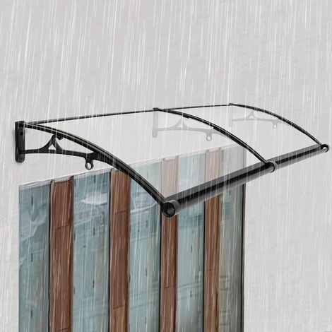 Arc Roof Sonnenschutz für die Veranda, Tür- und Fenstervordach mit Aluminiumhalterung für den Außenbereich, moderne Markise für die Haustür, wind- und regenbeständig, UV-Schutz, 200 x 60 cm